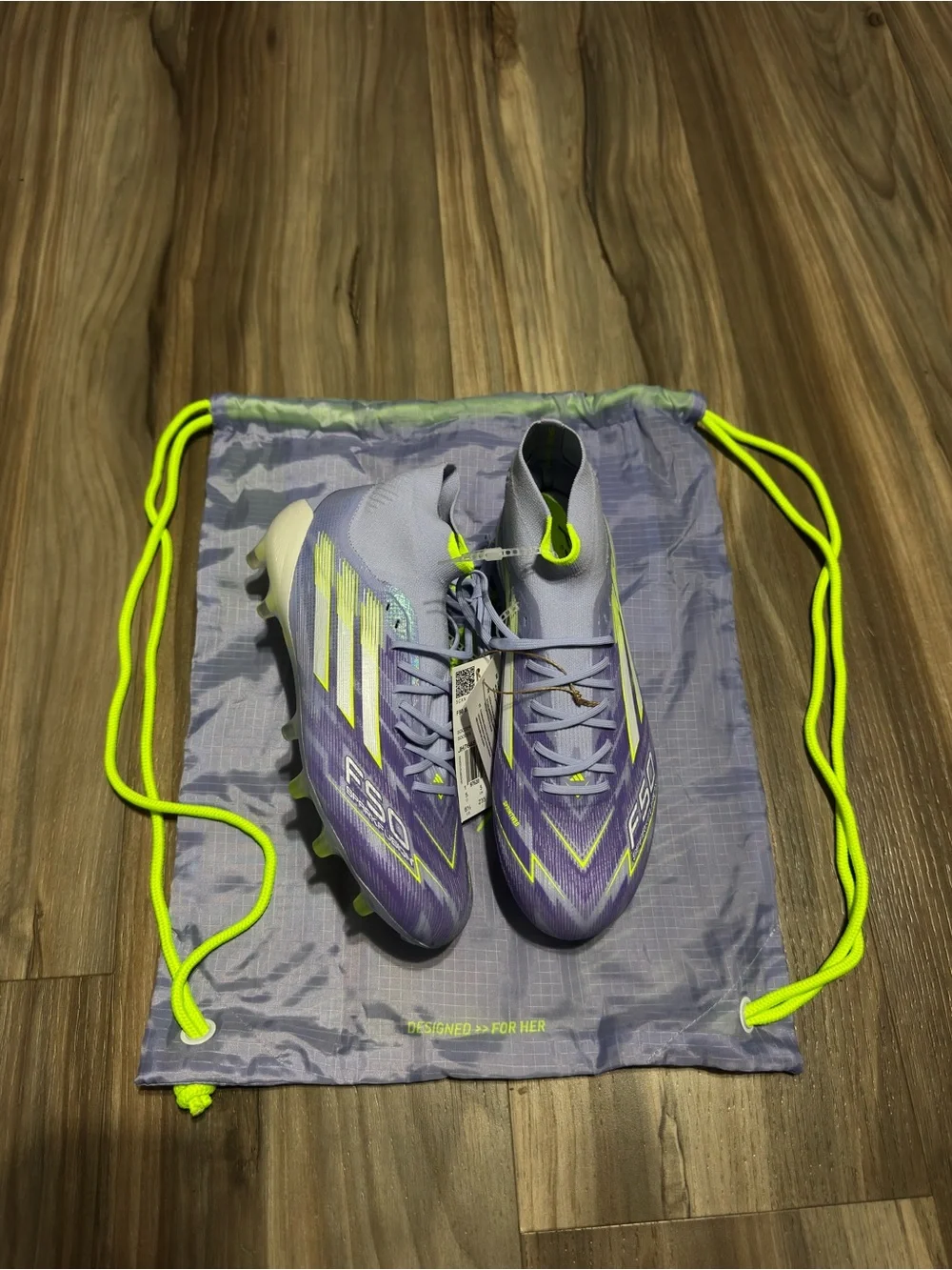 Adidas F50 Sparkfusion Elite Mid FG AG Soccer Cleat Women’s Sz 6.5 Purple JH7648